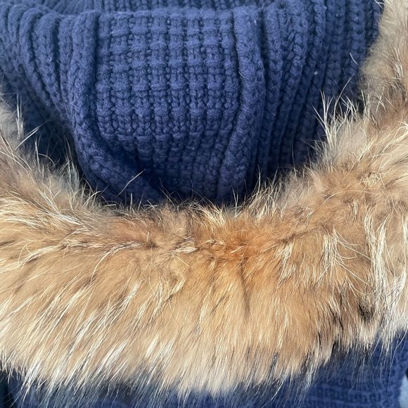 Bark Montgomery Knitted Sweater Jacket with Hood X-Small Navy - Picture 10 of 13